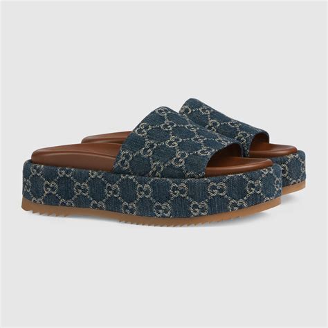 gucci denim sandals|sandal gucci original.